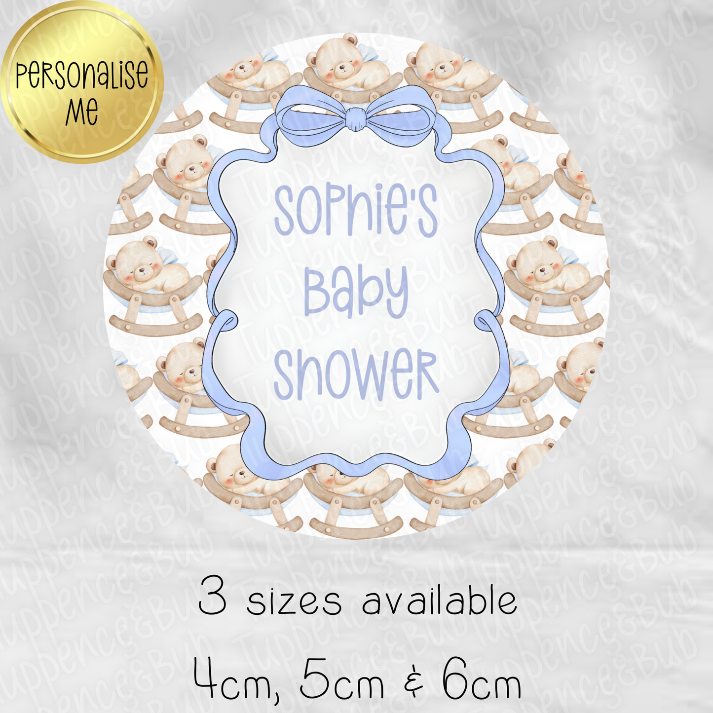 Blue Bear Gender Reveal/Baby Shower Stickers