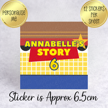 Toy Inspired Themed, Square Stickers