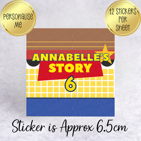 Toy Inspired Themed, Square Stickers