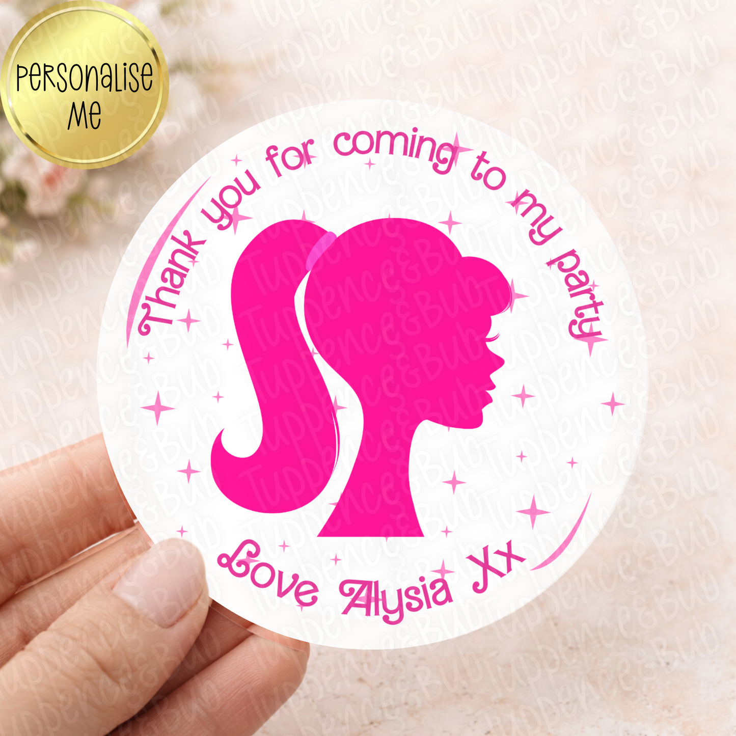 Barbie Inspired Stickers - Perfect For Party Bags & Sweet Cones