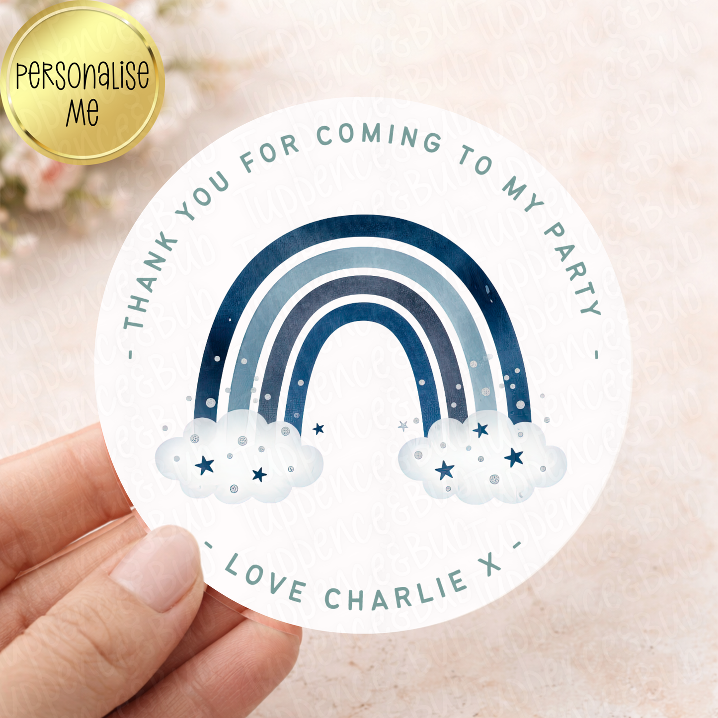 Blue Rainbow Themed Stickers