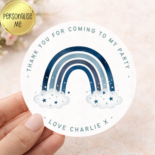 Blue Rainbow Themed Stickers