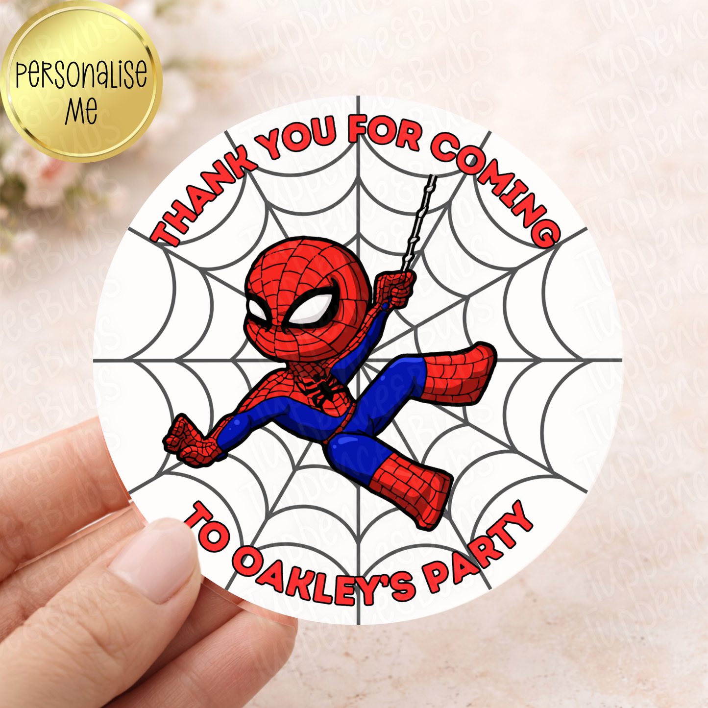 Spider Inspired Party Stickers