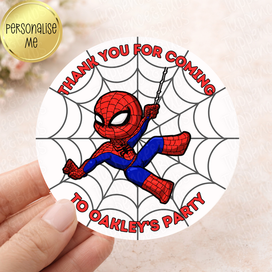 Spider Inspired Party Stickers