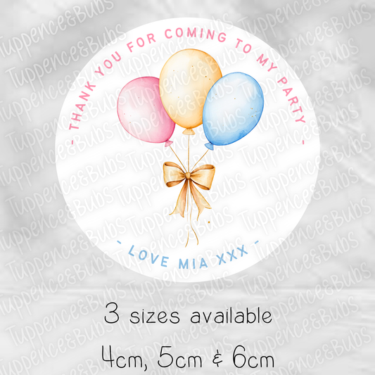 Watercolour Balloon Themed Stickers