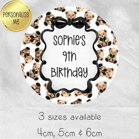 Teddy Bear Themed Stickers - 3 Designs