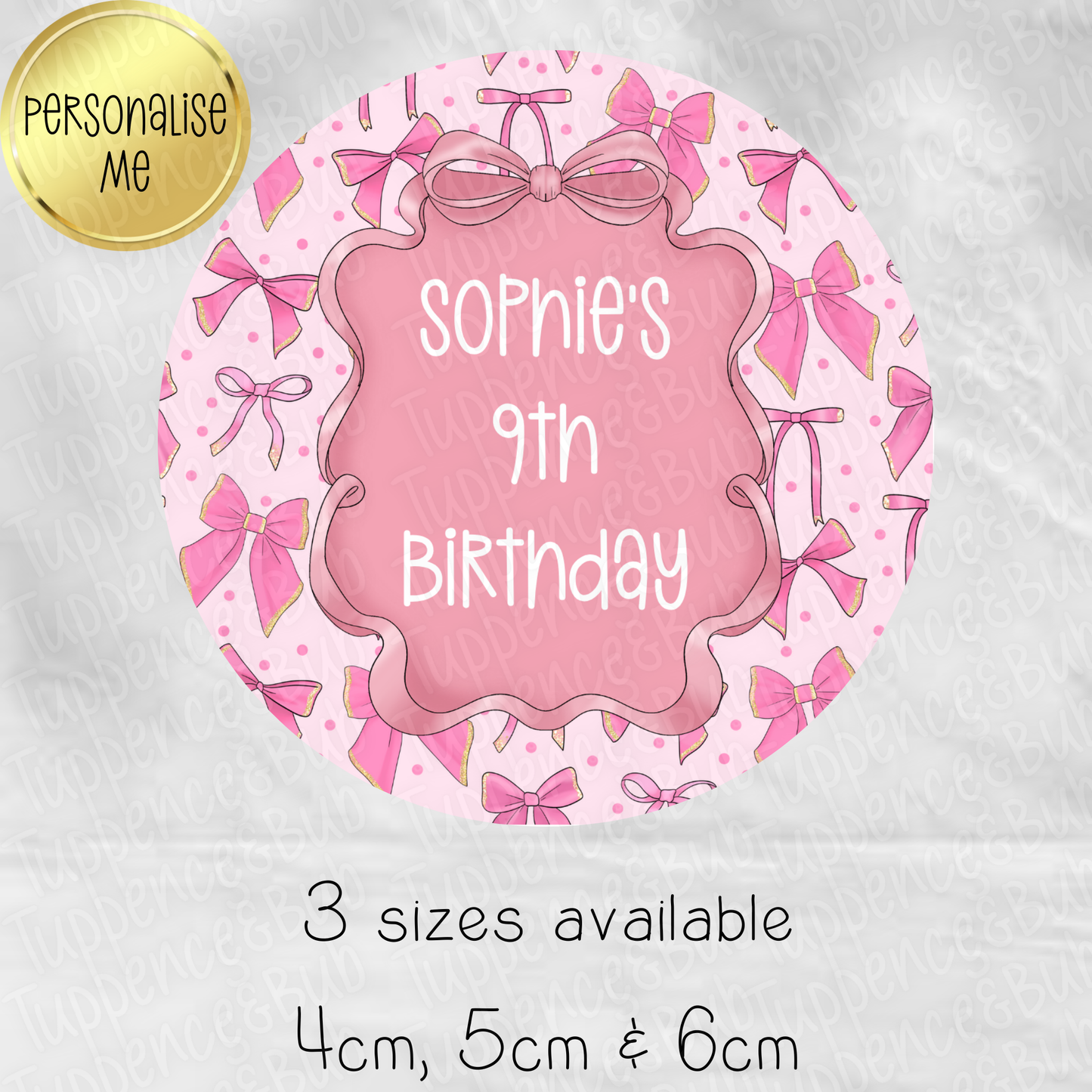 Pink Bow Themed Stickers - 8 Designs