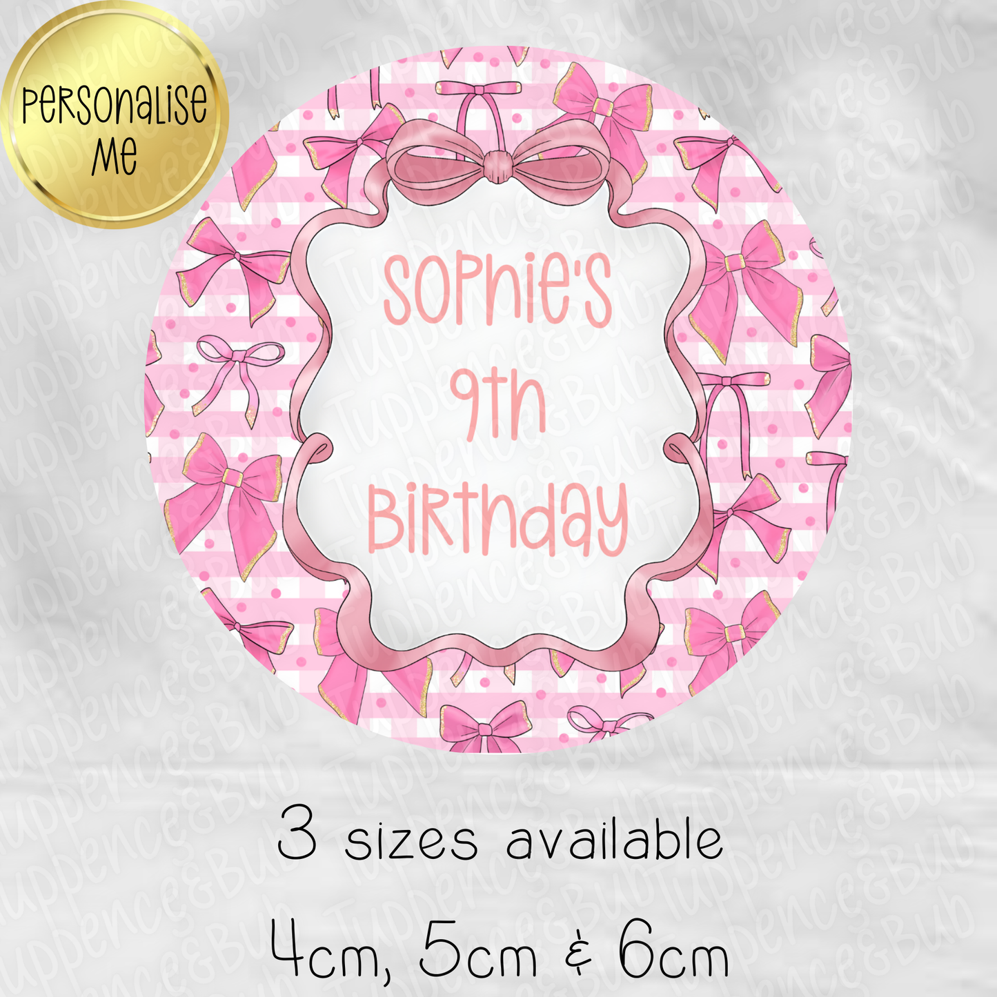 Pink Bow Themed Stickers - 8 Designs