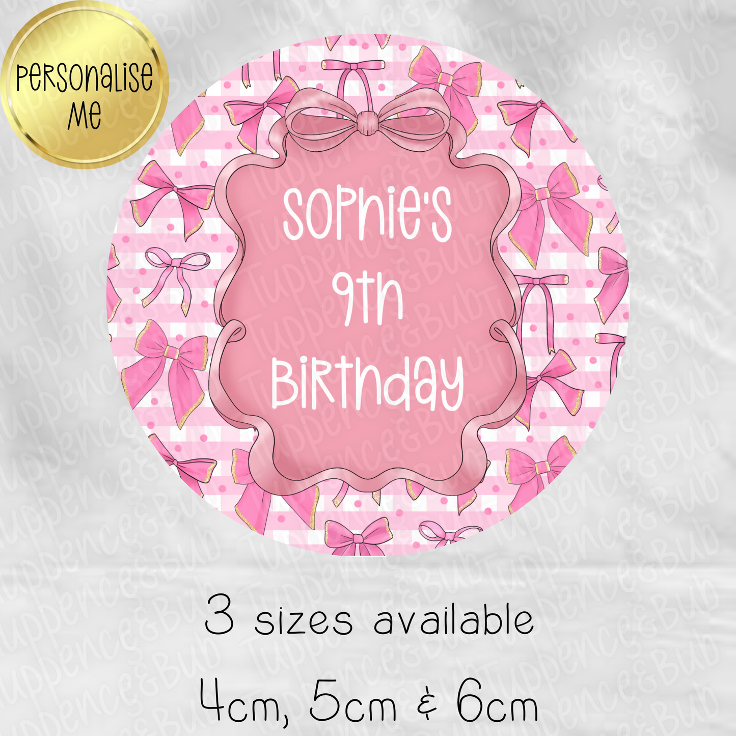 Pink Bow Themed Stickers - 8 Designs