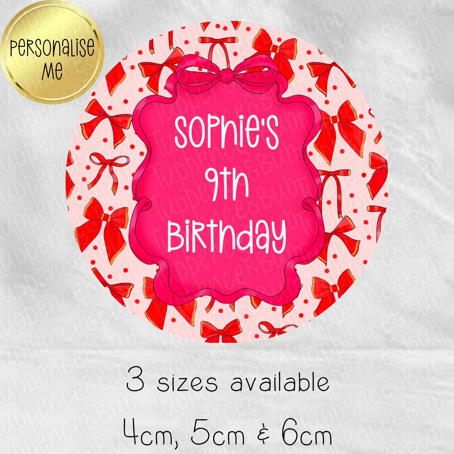 Red Bow Themed Stickers - 8 Designs