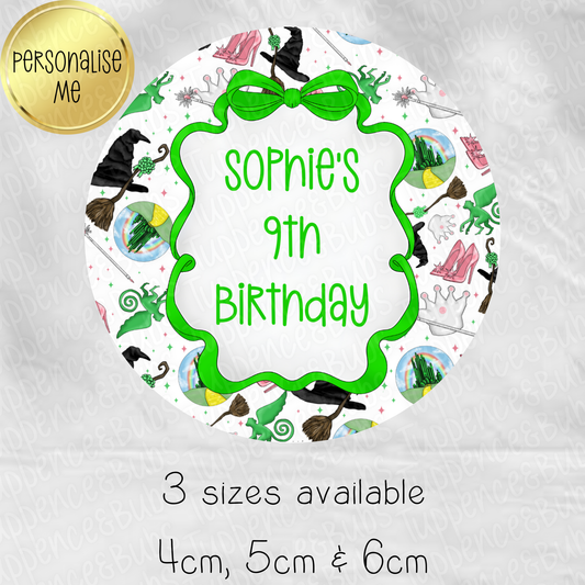 Wicked Witch Themed Stickers - 4 Designs