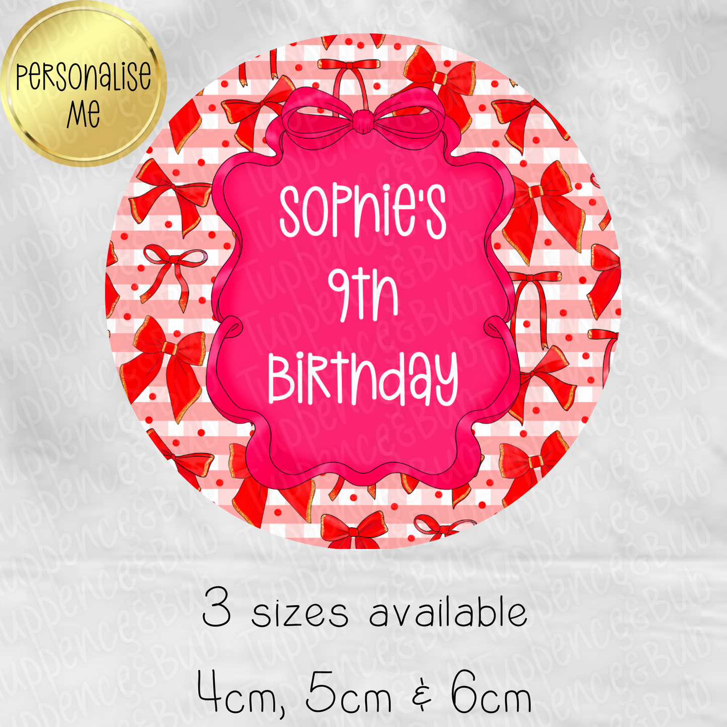 Red Bow Themed Stickers - 8 Designs