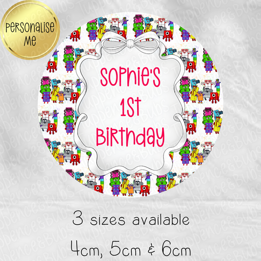 Number Block Themed Stickers