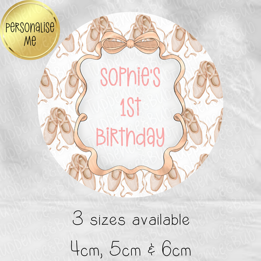 Pink Ballerina Themed Stickers