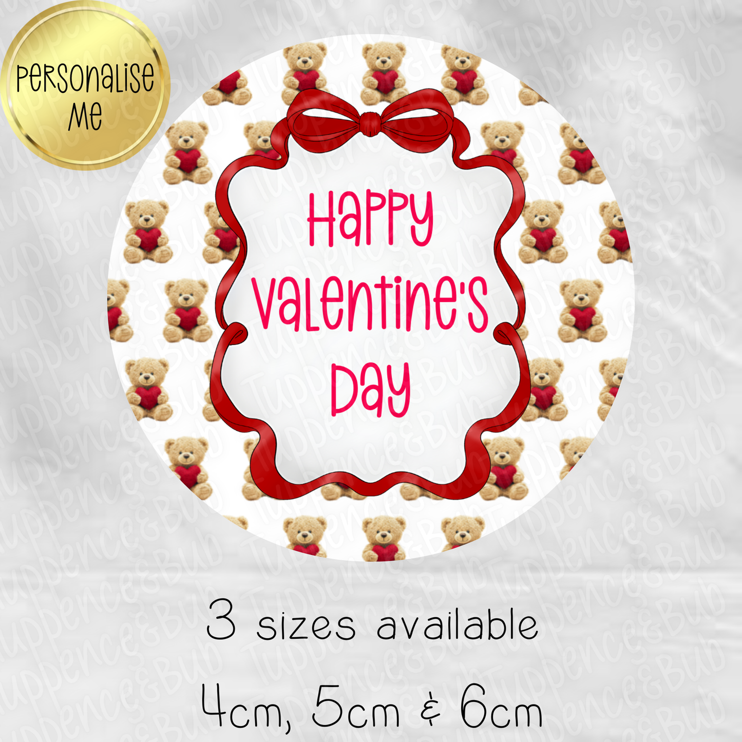 Bear Themed Valentine's Stickers - 2 Designs