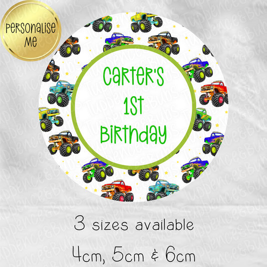 Monster Truck Themed Stickers