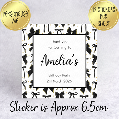 Bow Themed Sticker - Square
