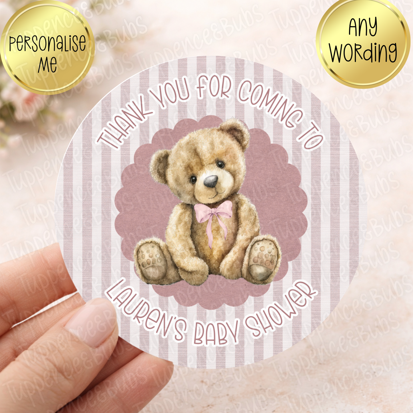 Teddy Bear Baby Stickers - 3 Colours