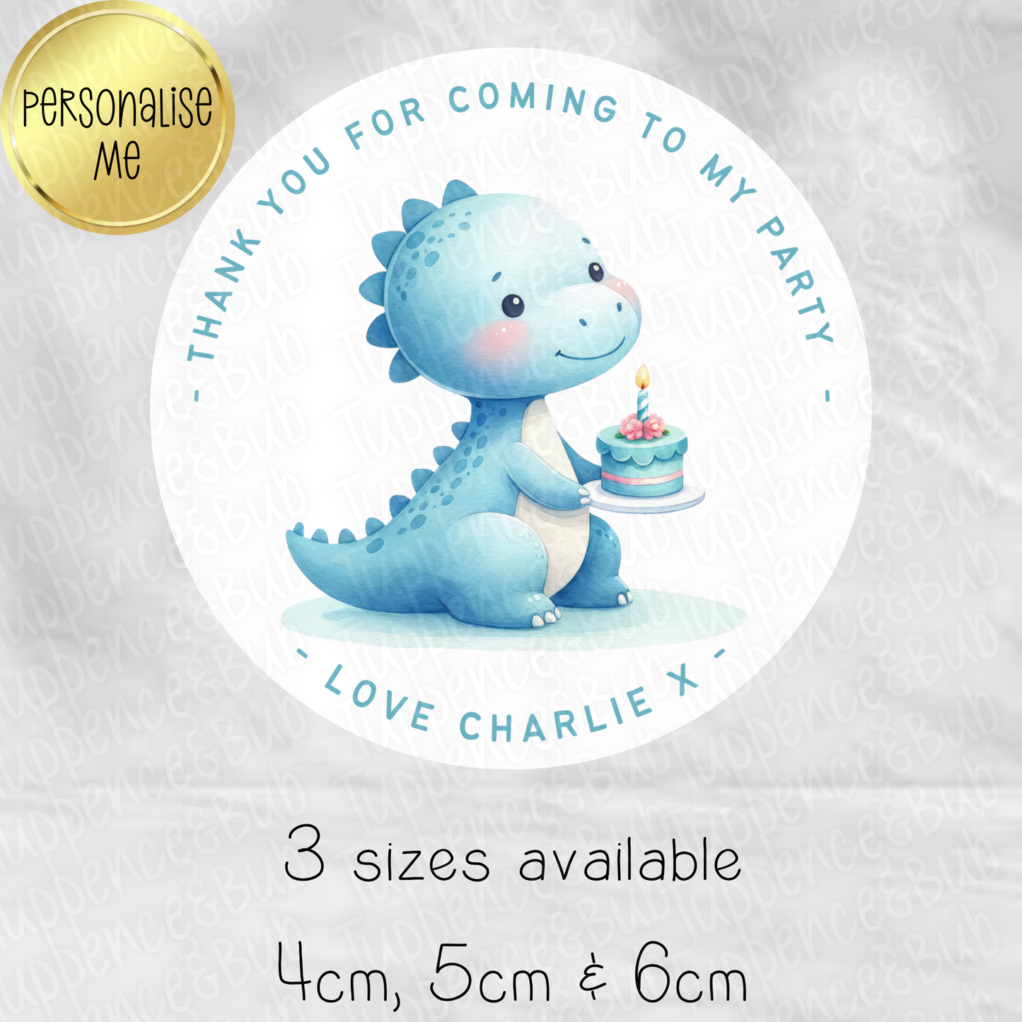 Blue Dinosaur Themed Stickers