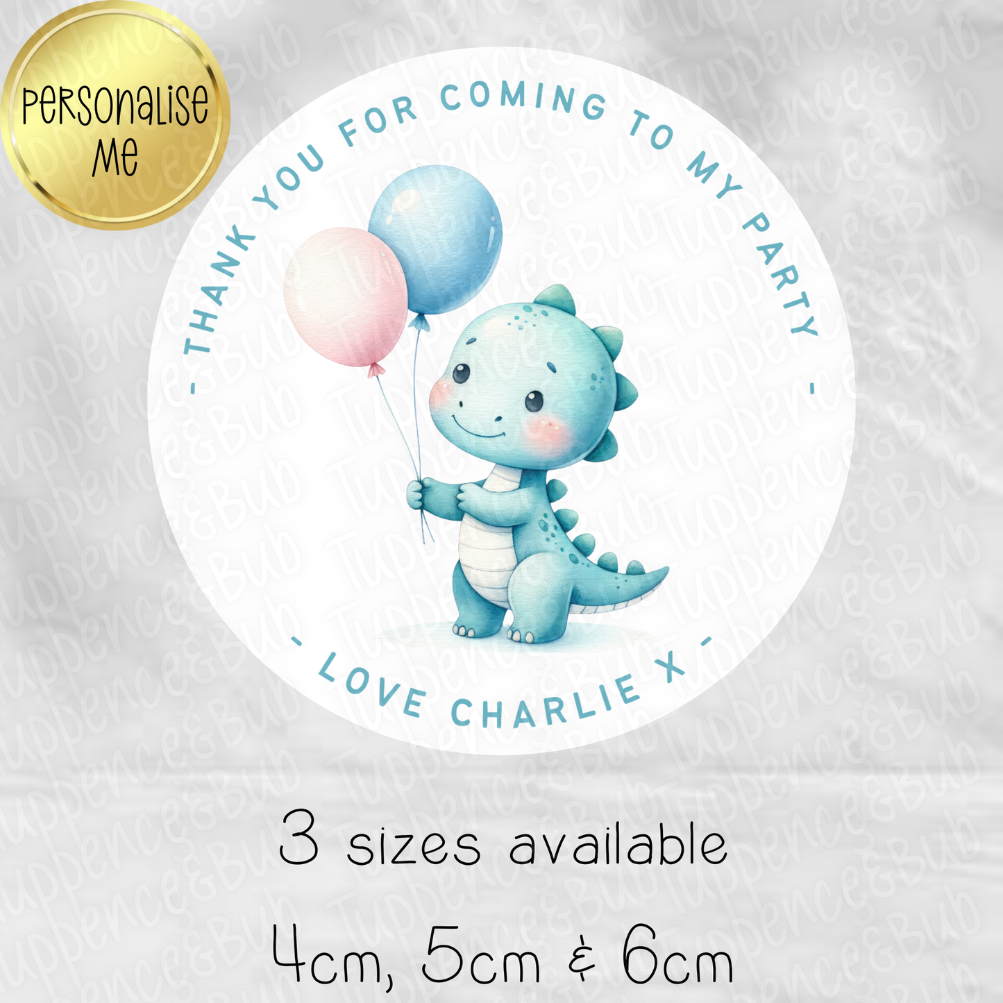 Blue Dinosaur Themed Stickers