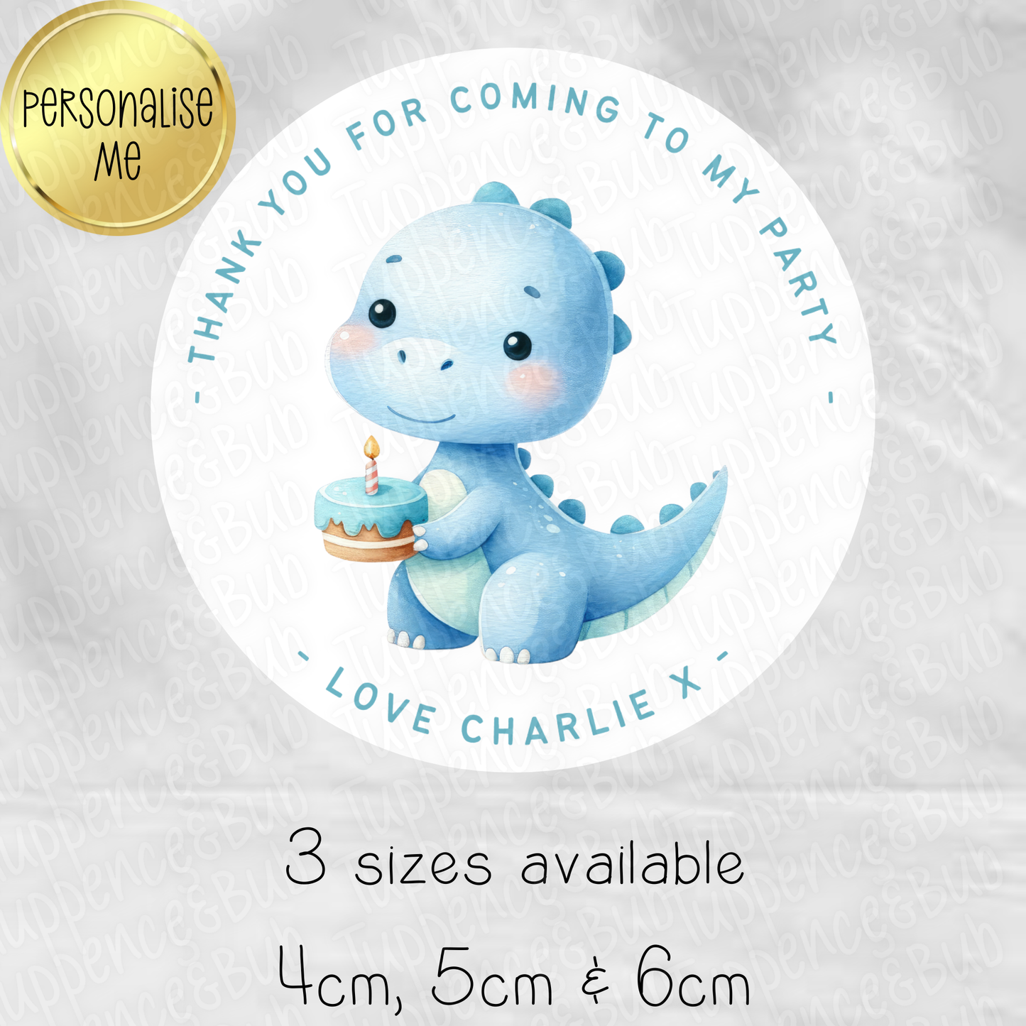 Blue Dinosaur Themed Stickers