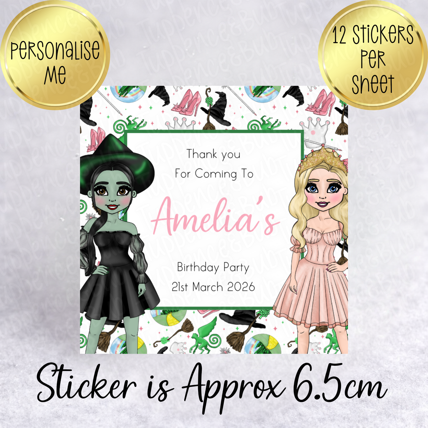 Wicked Witch Themed, Square Stickers