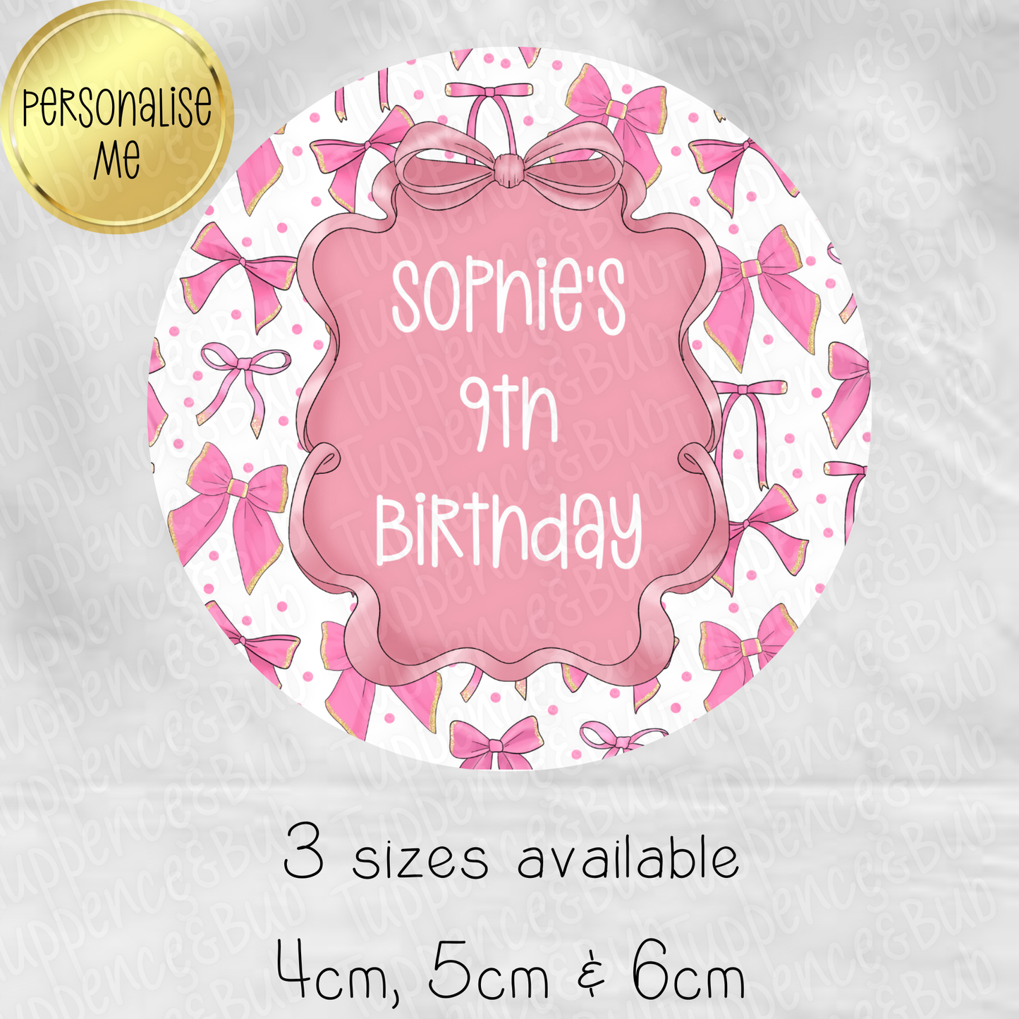 Pink Bow Themed Stickers - 8 Designs