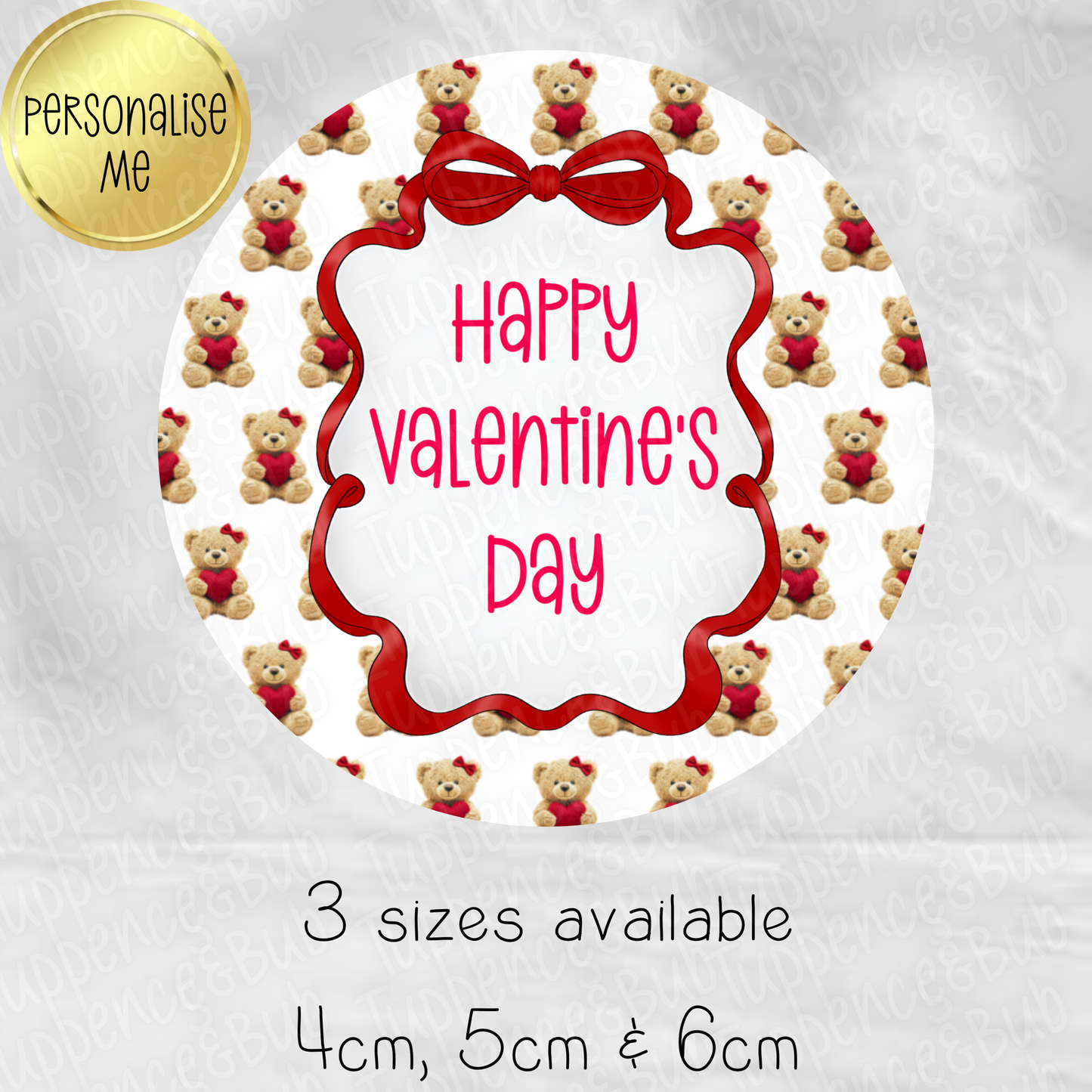 Bear Themed Valentine's Stickers - 2 Designs