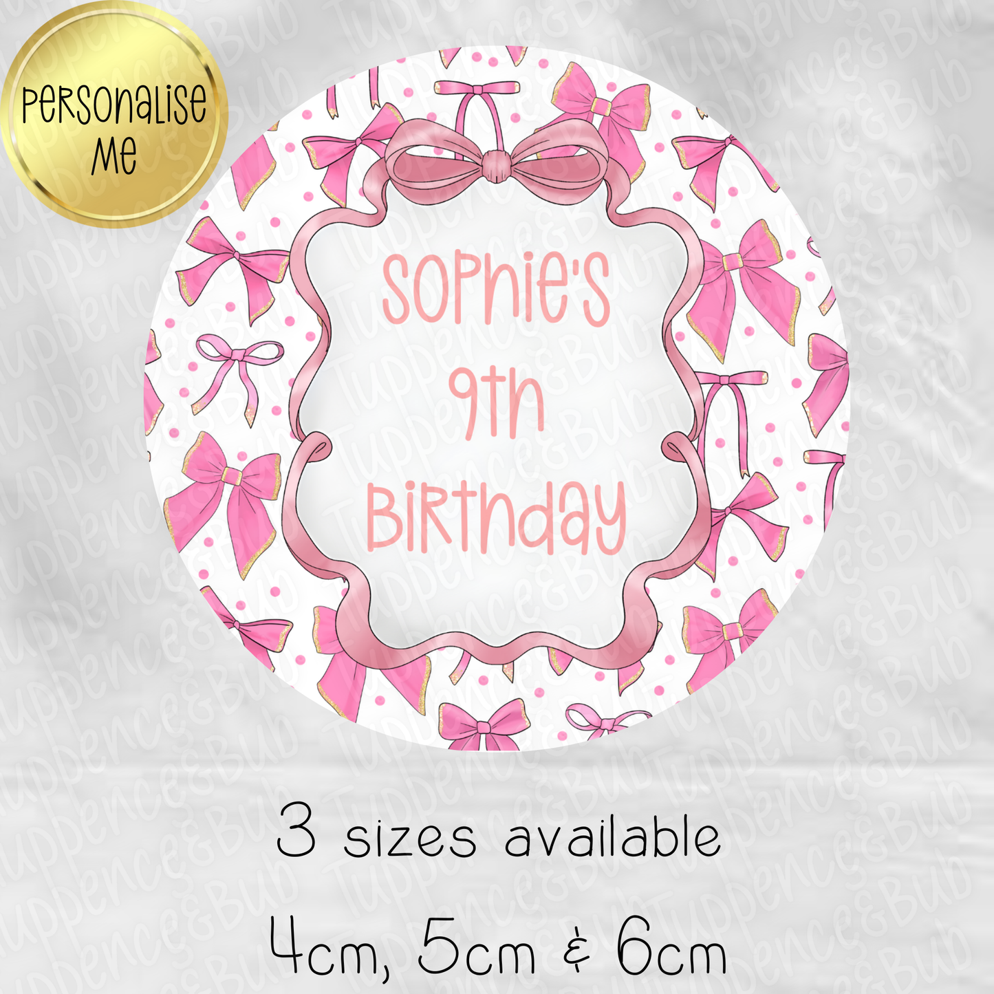 Pink Bow Themed Stickers - 8 Designs