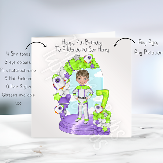 Space Boy Inspired Birthday Card