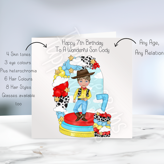 Toddler Cowboy Inspired Birthday Card
