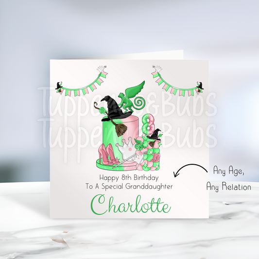 Witch Cake Themed Birthday Card