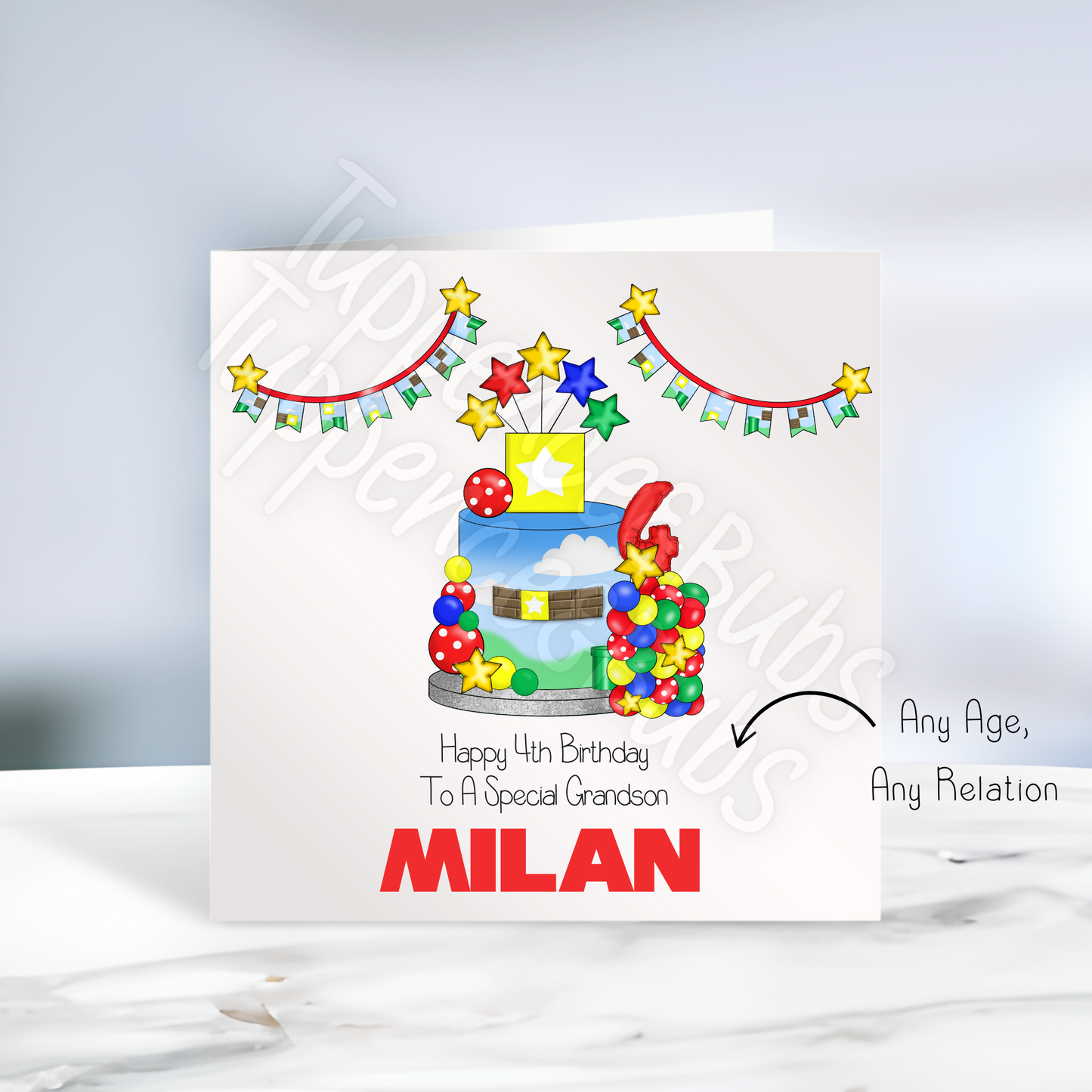 Super Mario Inspired Birthday Card