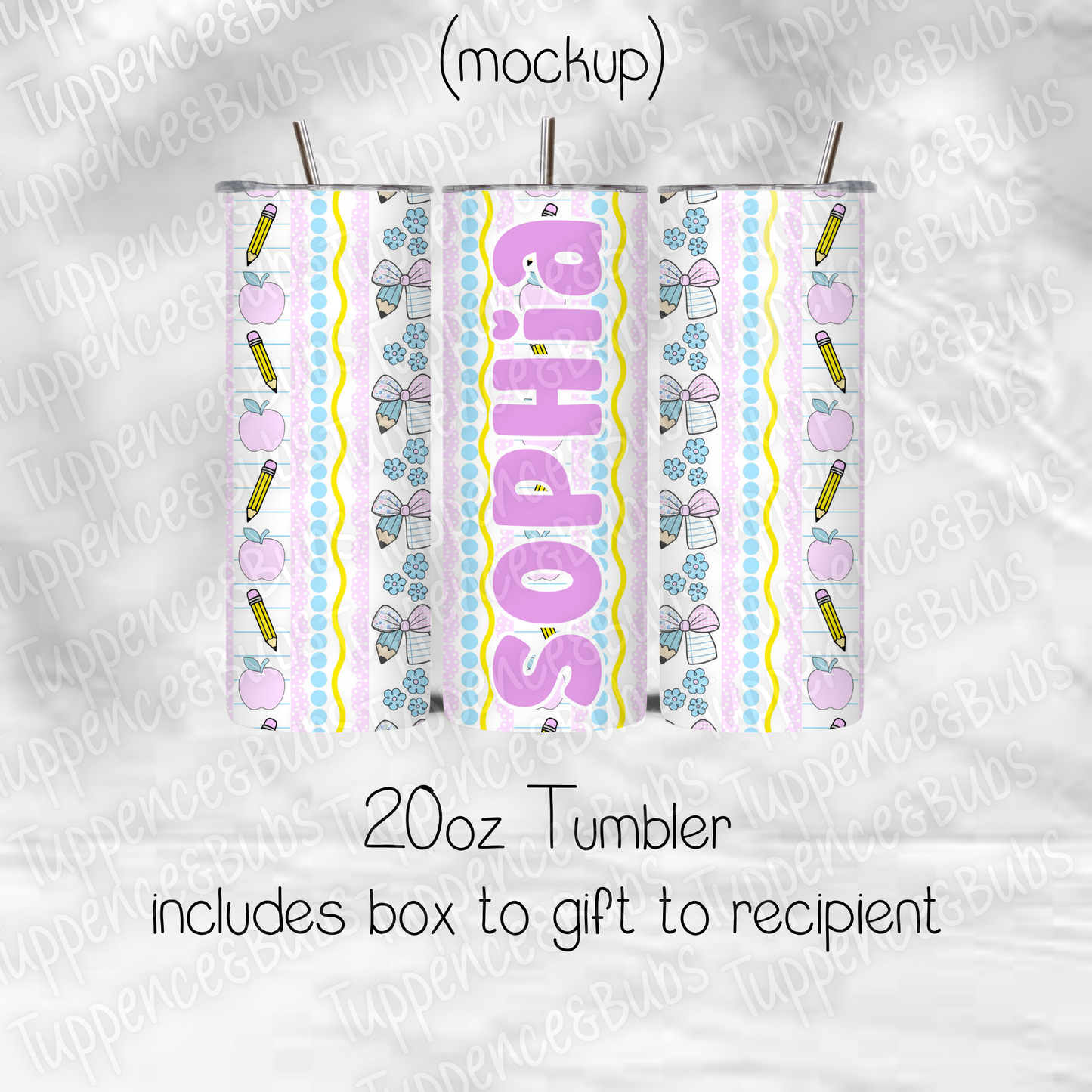 Preppy Girl School Themed Tumbler