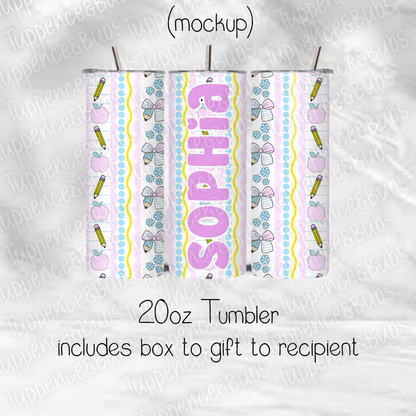 Preppy Girl School Themed Tumbler