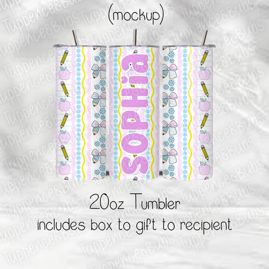 Preppy Girl School Themed Tumbler