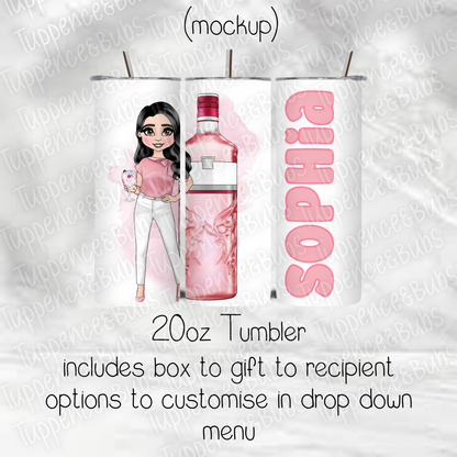Pink Gin Themed Tumbler - 20oz