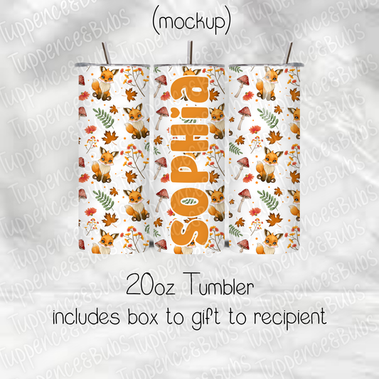 Autumn Fox Themed Tumbler 20oz