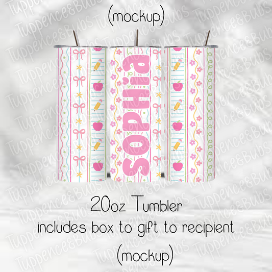 Preppy Girl School Themed Tumbler
