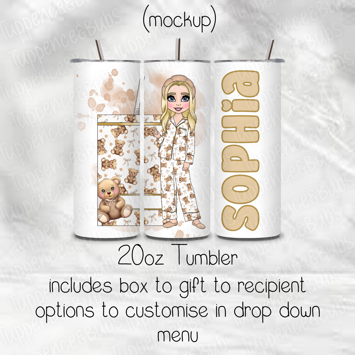 Teddy Bear Juice Box Themed 20oz Tumbler