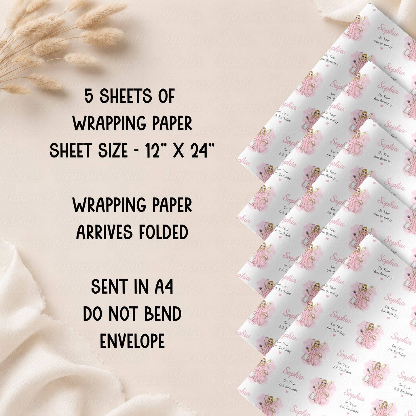 Pink Make Up Wrapping Sheets (5 Sheets)