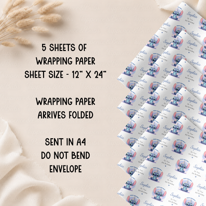5 Sheets Stitch Wrapping Paper