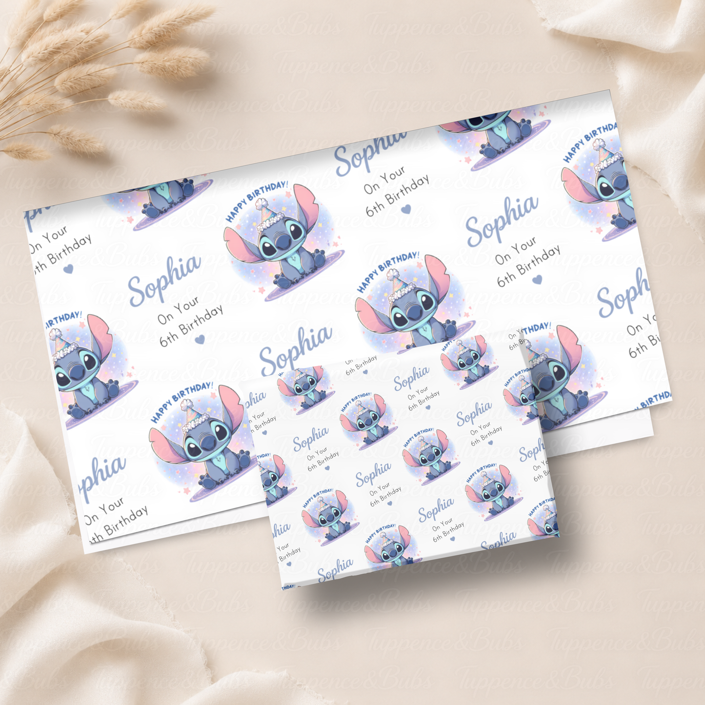 5 Sheets Stitch Wrapping Paper