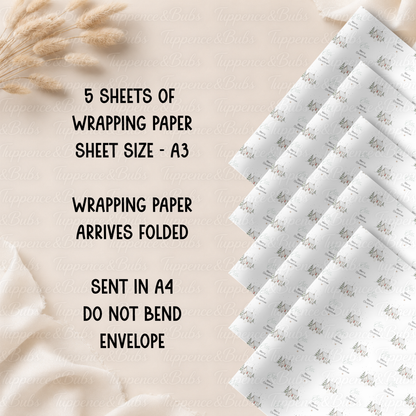 Snowy Winter Cottage Personalised Christmas Wrapping Paper – 5 A3 Sheets