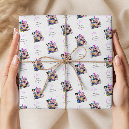 Colourful K Pop Girls Personalised Christmas Wrapping Paper – 5 A3 Sheets
