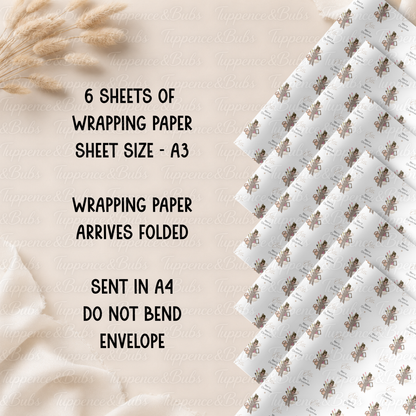 Leopard Print Glam Girl Makeup Personalised Christmas Wrapping Paper – 5 A3 Sheets