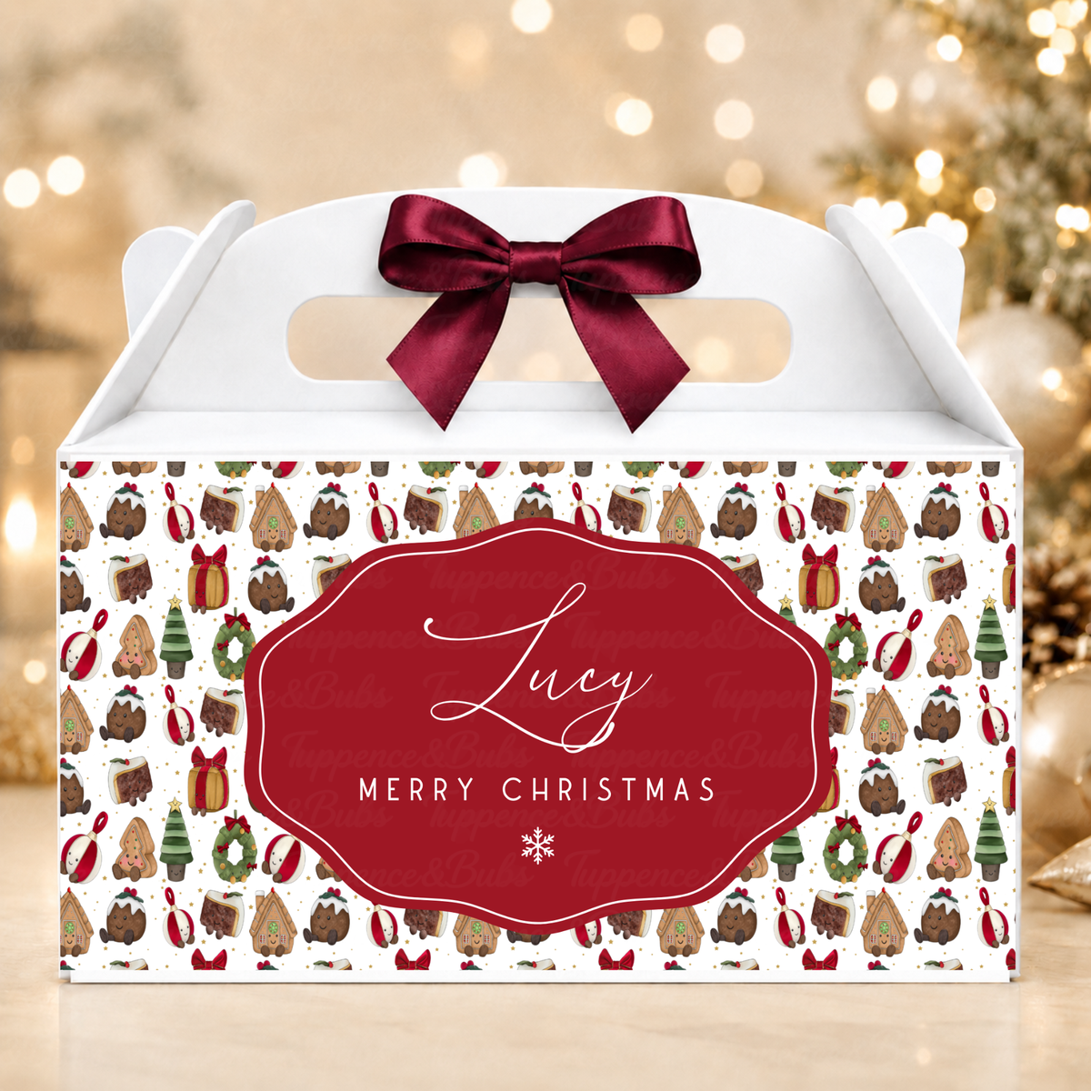 Personalised Gingerbread Christmas Gable Box