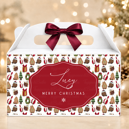 Personalised Gingerbread Christmas Gable Box