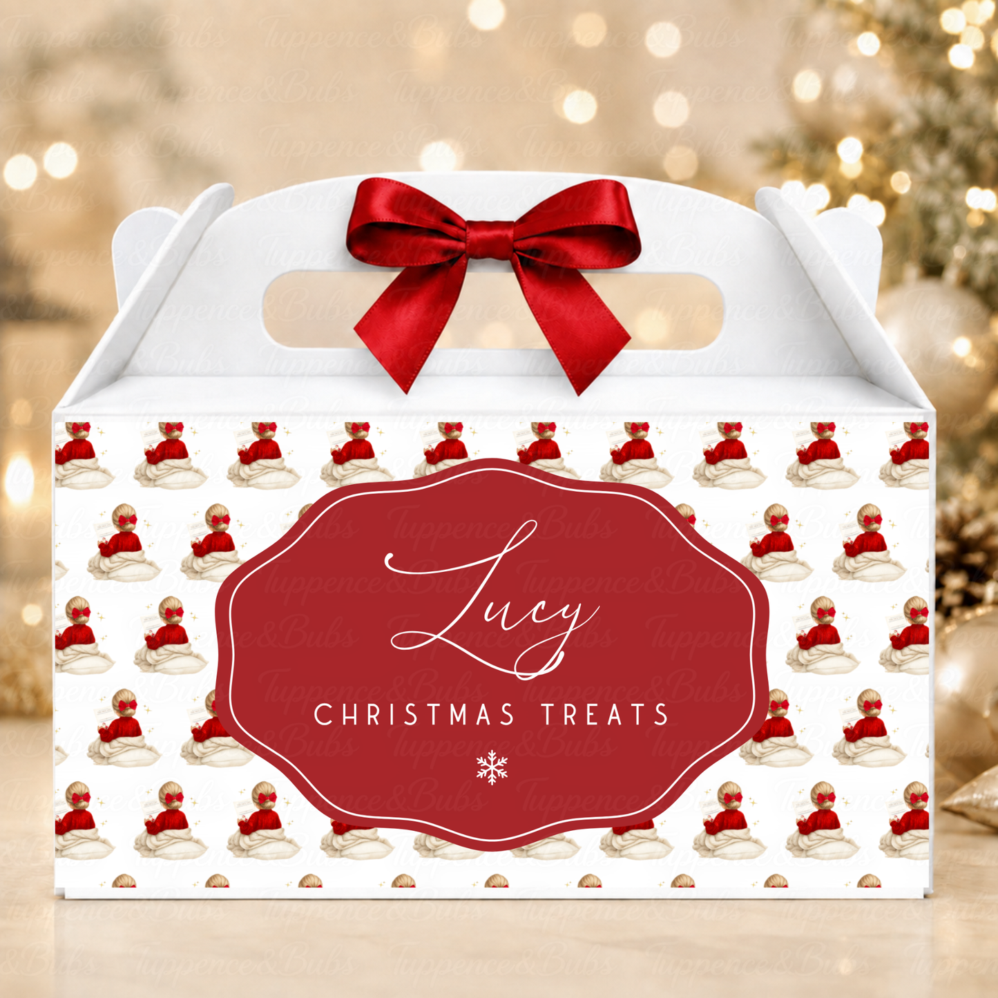 Personalised Festive Girl Christmas Treat Box