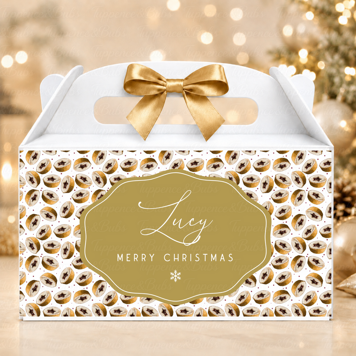 Personalised Mince Pie Christmas Gable Box